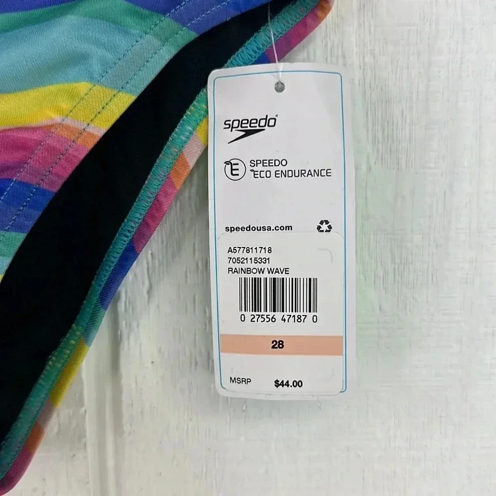 Speedo Eco Endurance Men’s Rainbow Wave Brief Size 28 New With Tags Never Worn - Picture 2 of 3